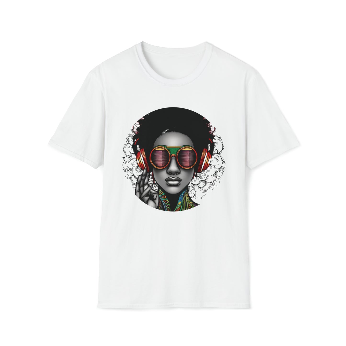 Unisex Softstyle T-Shirt - Music Goddess with Headphone