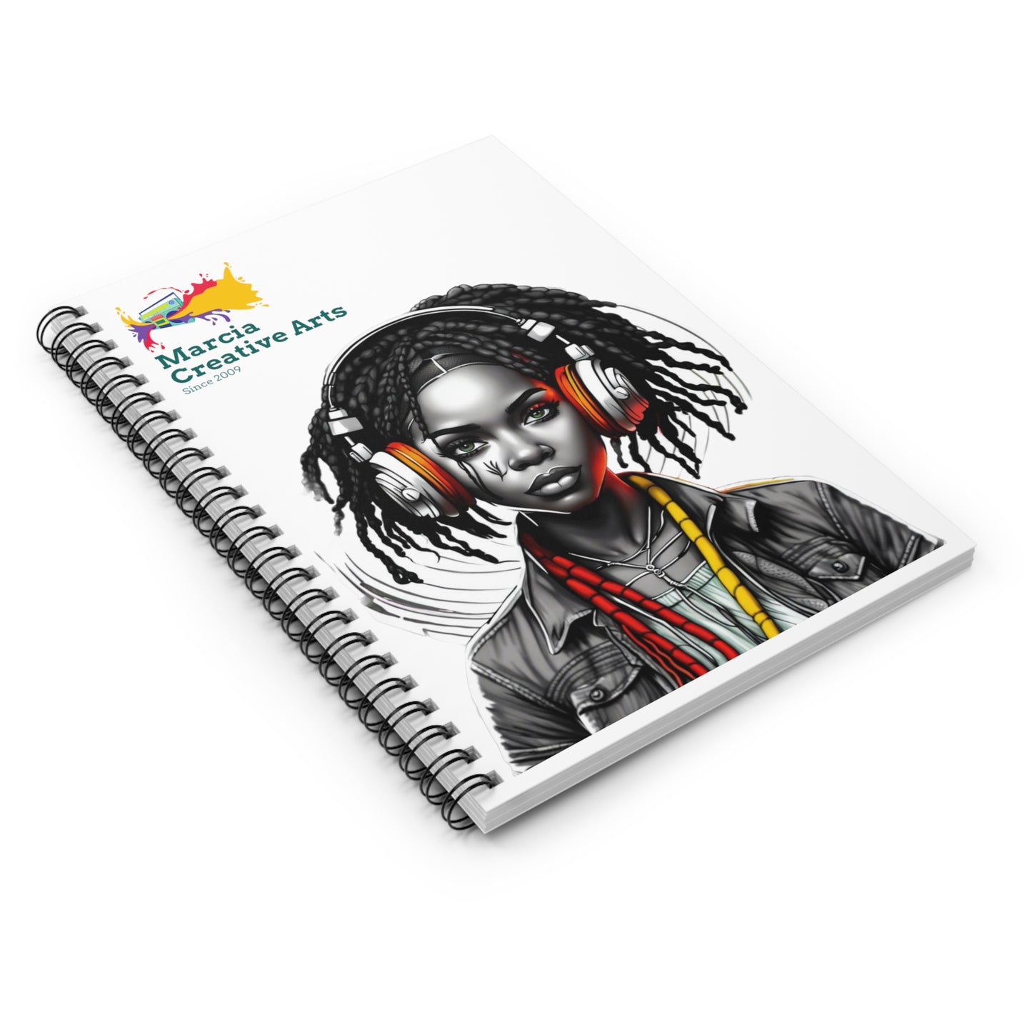 Spiral Notebook  Rasta Girl Cover Design - Ruled Line