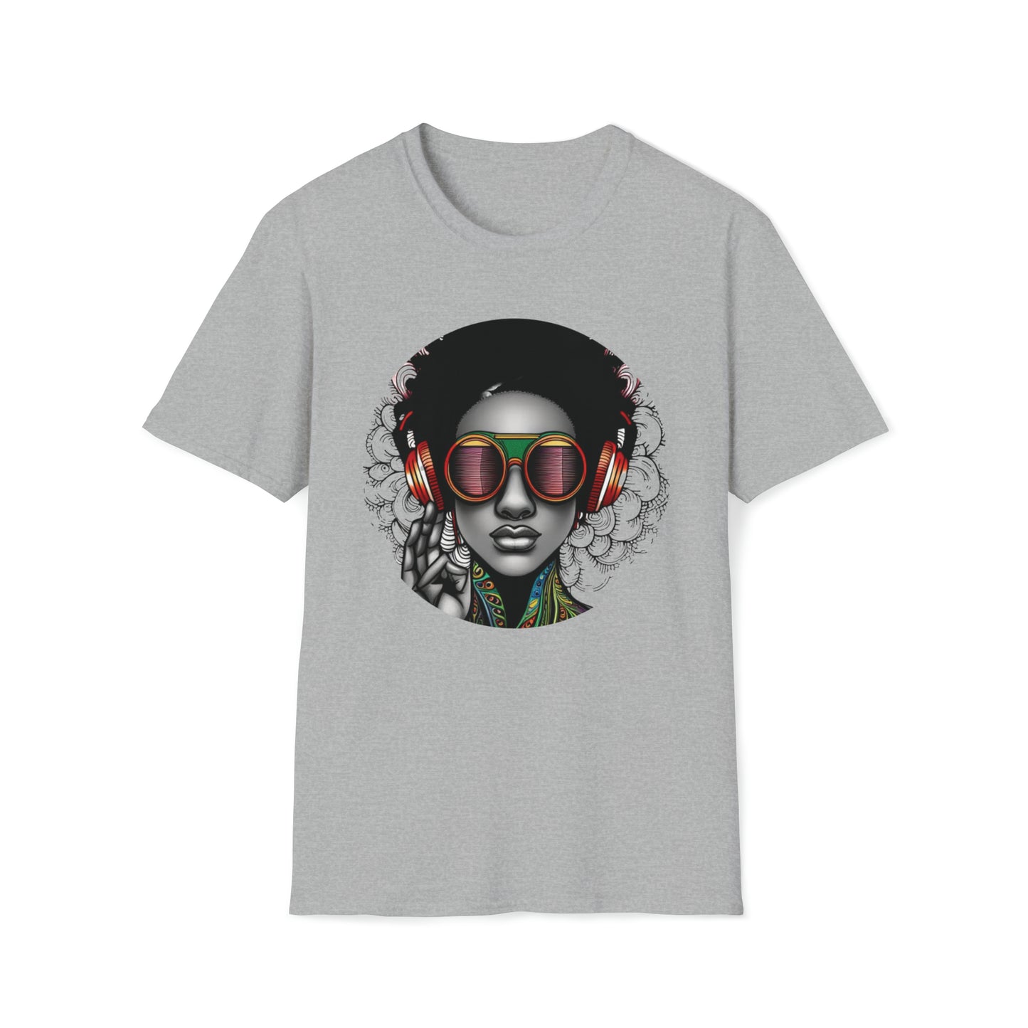 Unisex Softstyle T-Shirt - Music Goddess with Headphone