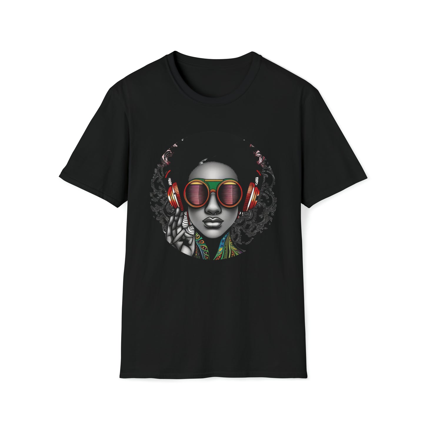 Unisex Softstyle T-Shirt - Music Goddess with Headphone